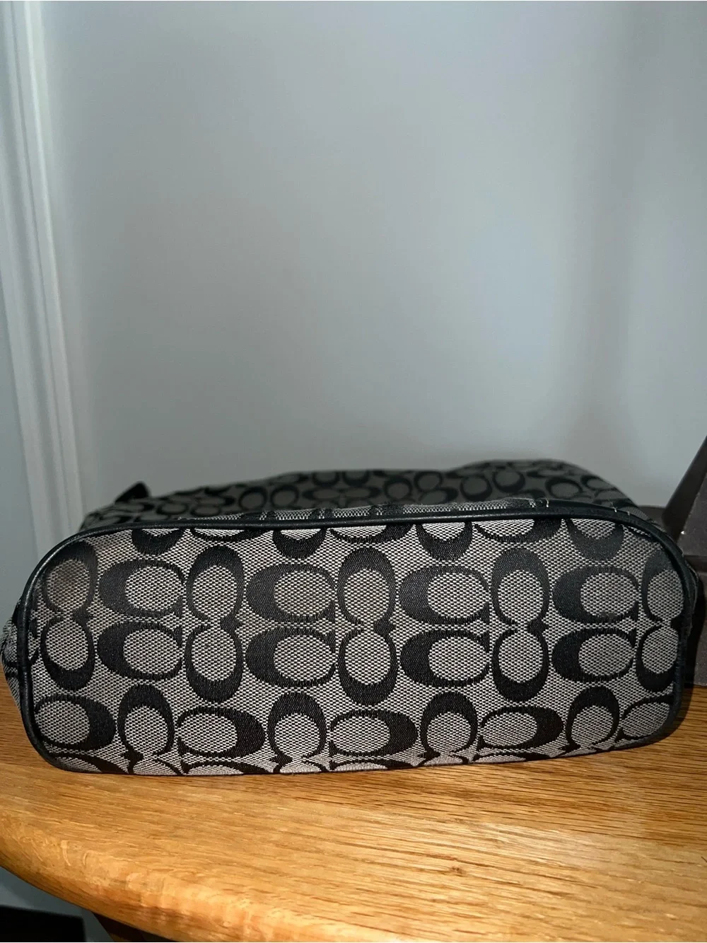 Coach Signature Jacquard Hobo Shoulder Bag – Black/Gray